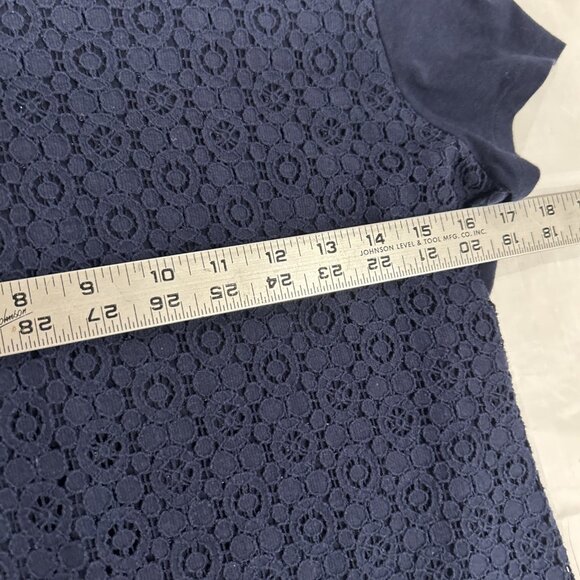 Ralph Lauren Womens Top Sz PM Lace Front Navy Classic Workwear Casual Preppy - Picture 5 of 8